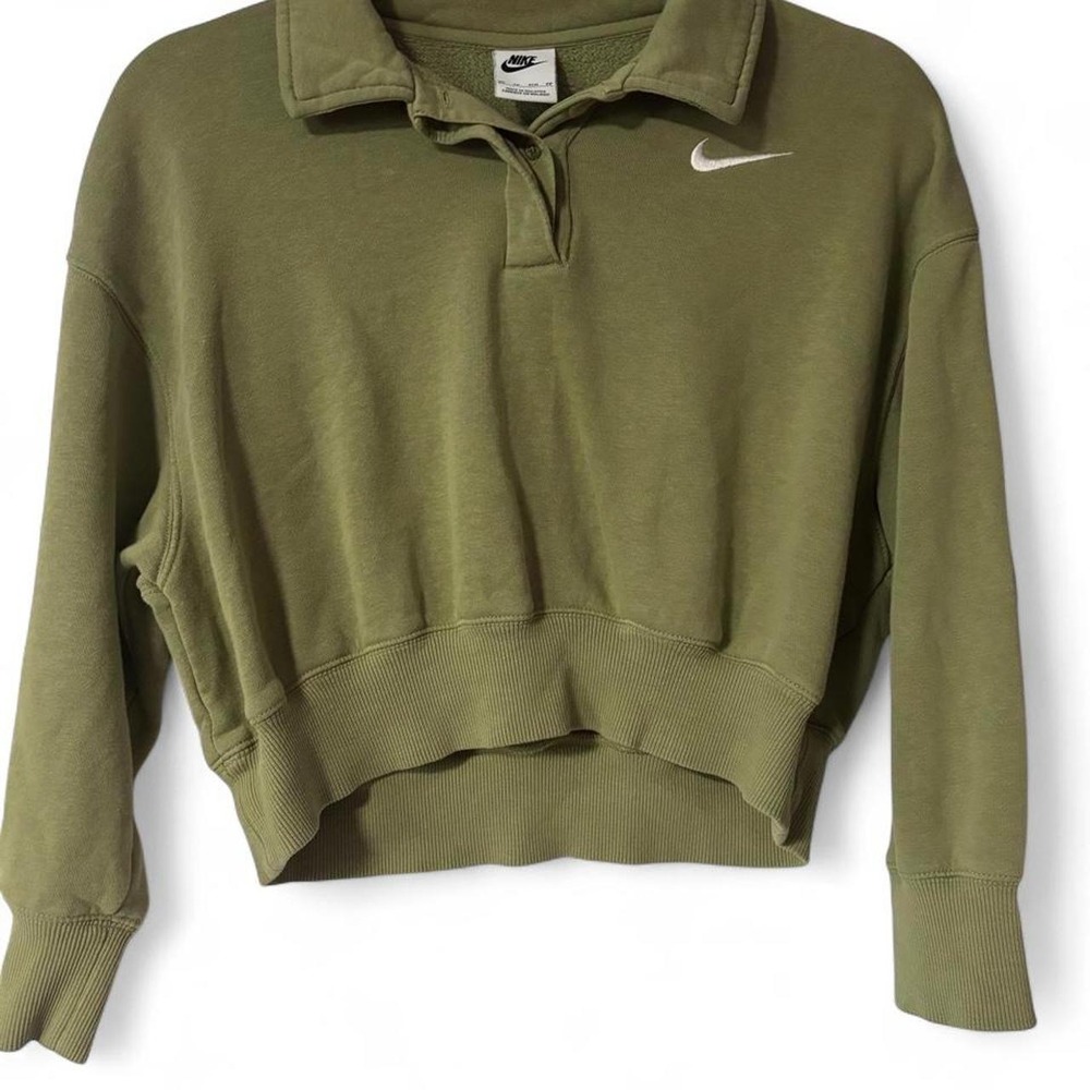 Nike green cropped sweatshirt